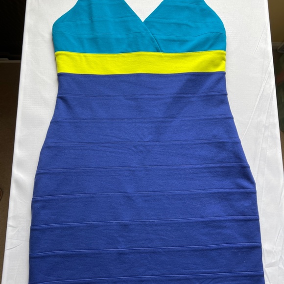 Express Blue Sleeveless Bodycon Dress (L) - Picture 3 of 7